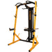 Workbench Half Rack WB-HR-Y with Lat Tower attachment and yellow frame
