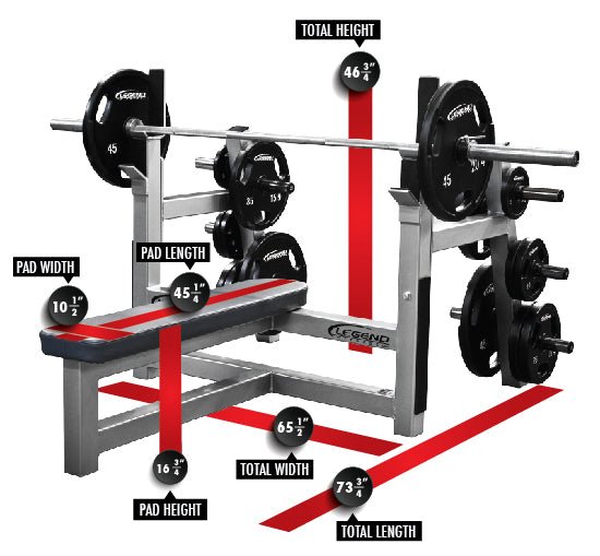 Olympic Flat Bench w/ Plate-Storage #3150 Legend