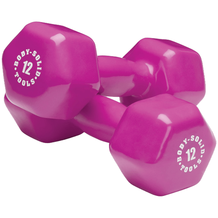 Body-Solid Tools 12 lb Vinyl Dumbbell Pair for strength training